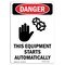 Signmission OSHA Danger Sign, This Equipment Starts, 10in X 7in Decal, 7" W, 10" H, Portrait OS-DS-D-710-V-2325 - alternate 1